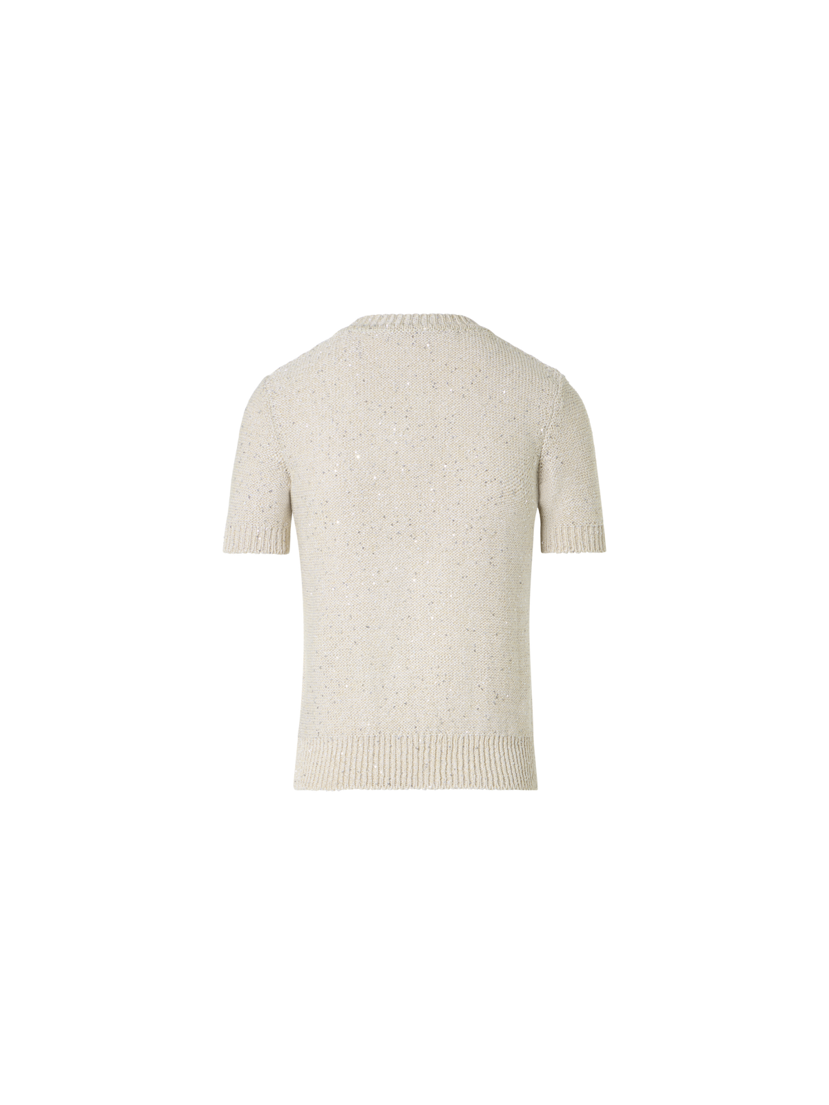 Designer リネンコットンブレンド ・ニットプルオーバー - ベージュ