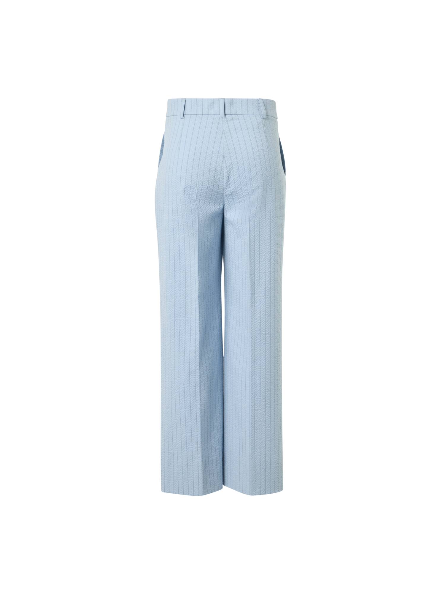 Designer コットンストライプシアサッカー ・パンツ - ブルー