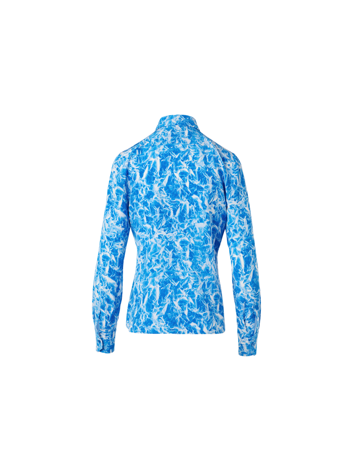 Designer シルククレープマロケイン ・ブラウス - ネイビー - エクリュ