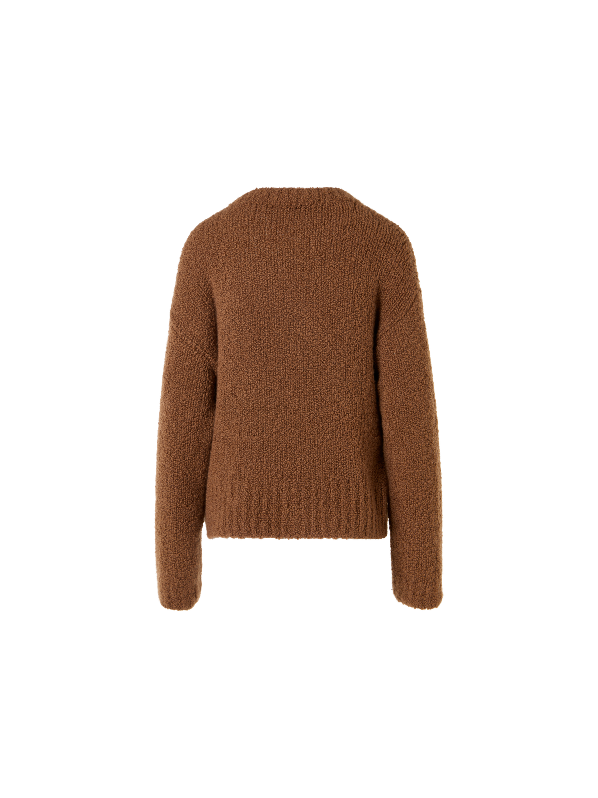 Designer カシミアシルクブークレ ・ニットプルオーバー - ブラウン