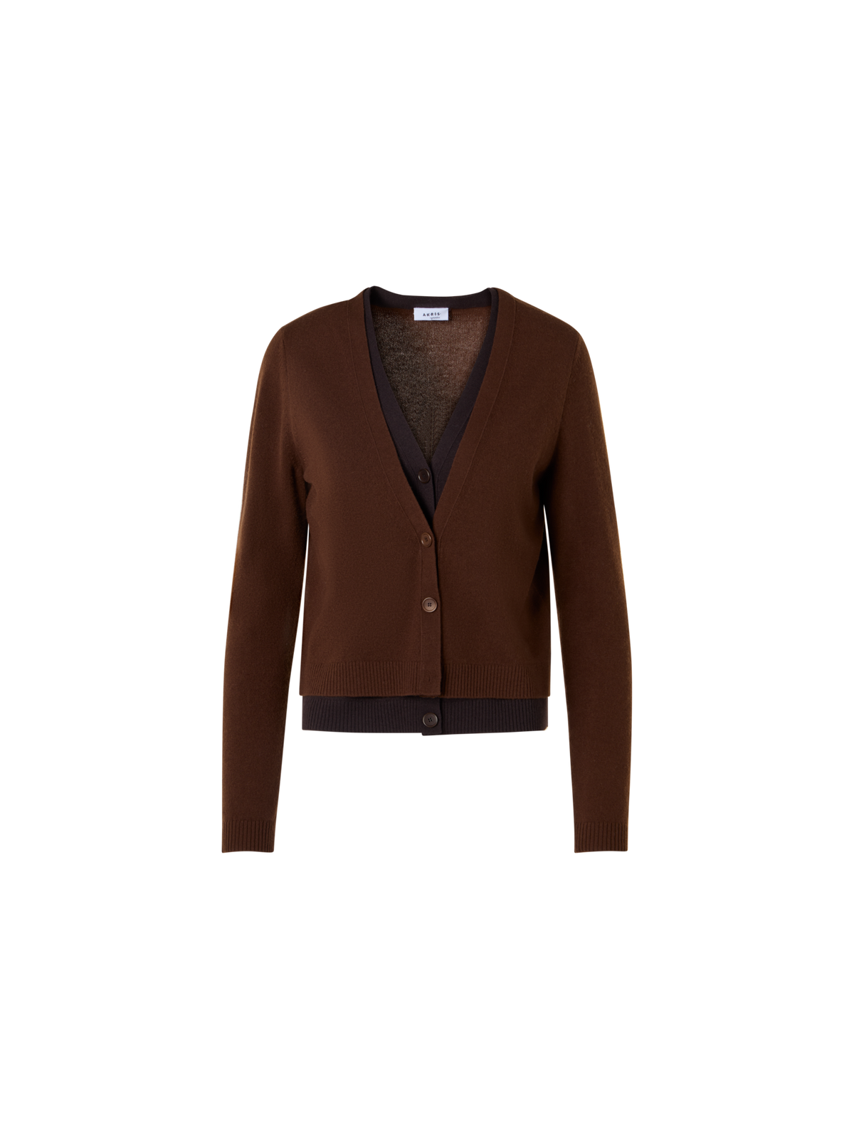 Designer ウールカシミヤ ニットカーディガン - ブラウン