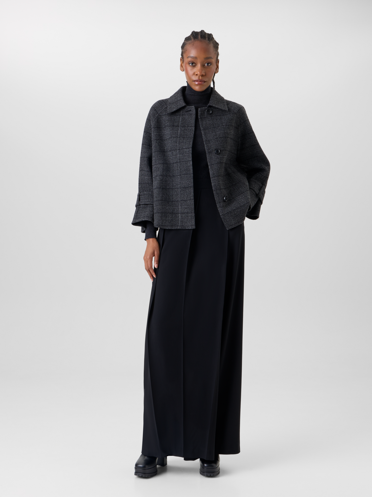 Designer カシミヤダブルフェイス ジャケット The Alisa Jacket（アリサ・ジャケット） - ブラック - グレー #editorial