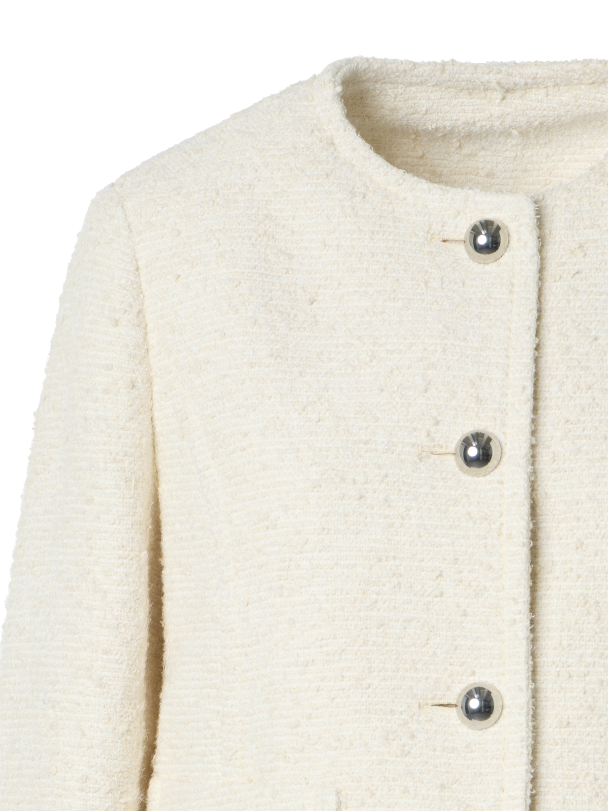 Designer コットンブレンドサマーブークレ ・ジャケット - エクリュ