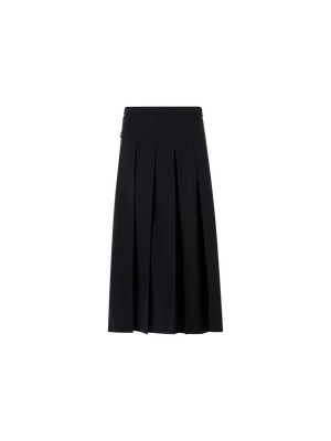 Designer ウールギャバジン スコート - ブラック