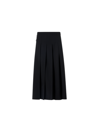 Designer ウールギャバジン スコート - ブラック