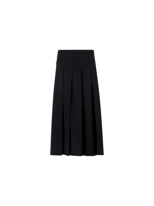 Designer ウールギャバジン スコート - ブラック