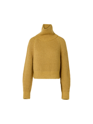 Designer カシミヤシルクラメ ニットプルオーバー - ゴールド