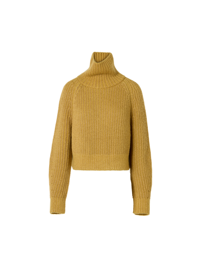Designer カシミヤシルクラメ ニットプルオーバー - ゴールド