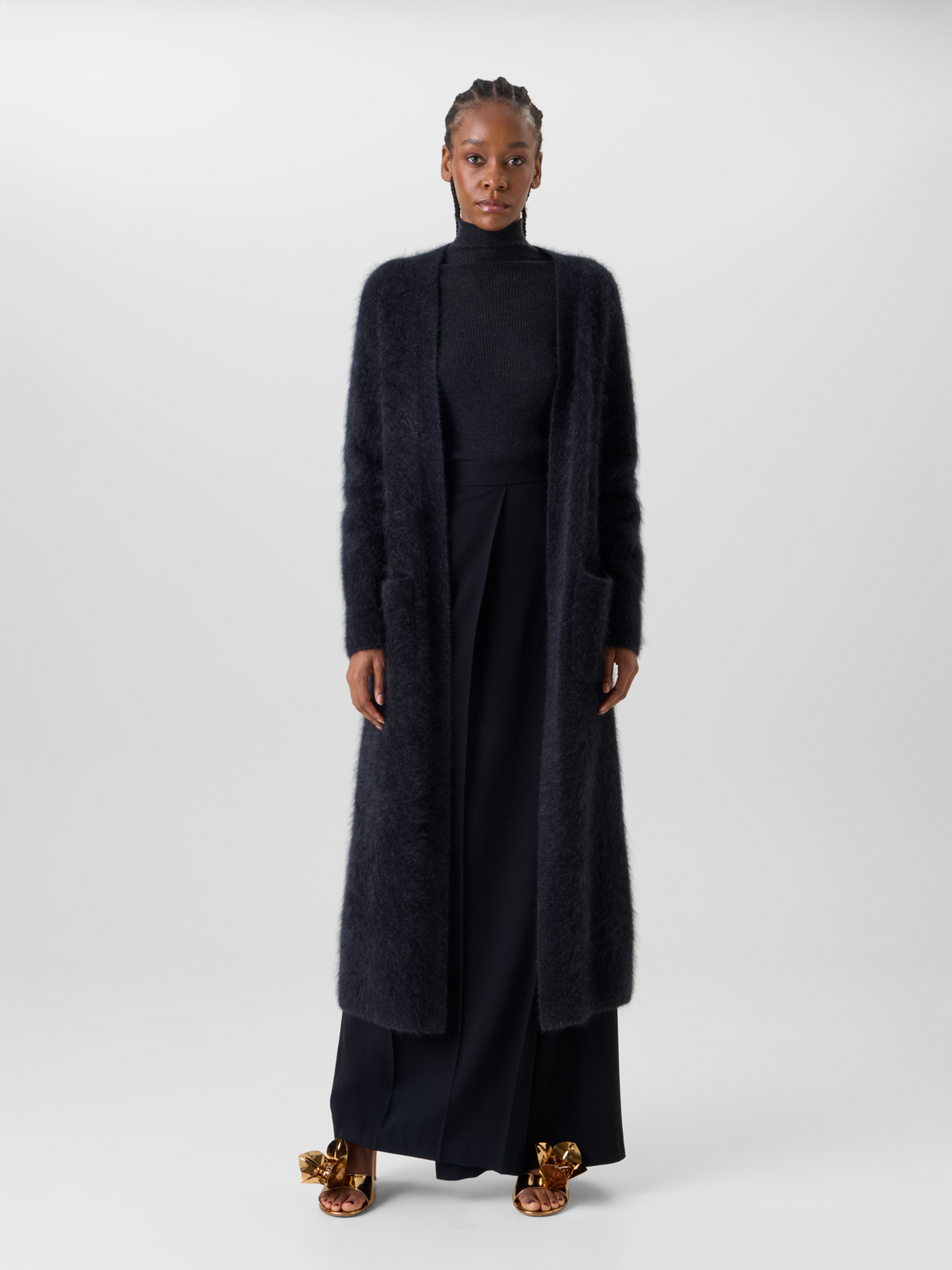 Designer クラウドカシミヤ ニットコート - グレー 