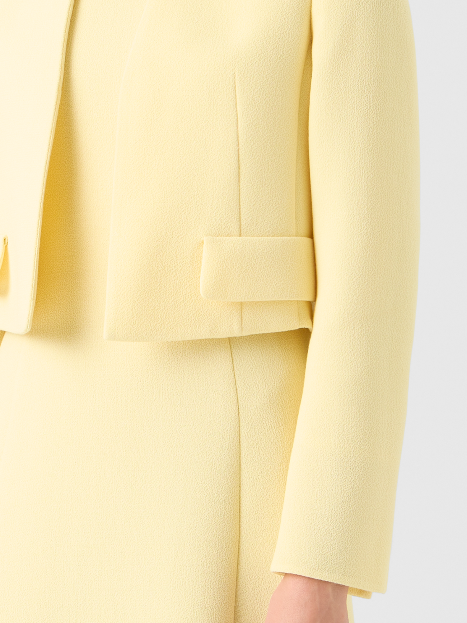 Designer ウールクレープダブルフェイス ・ジャケット - イエロー 