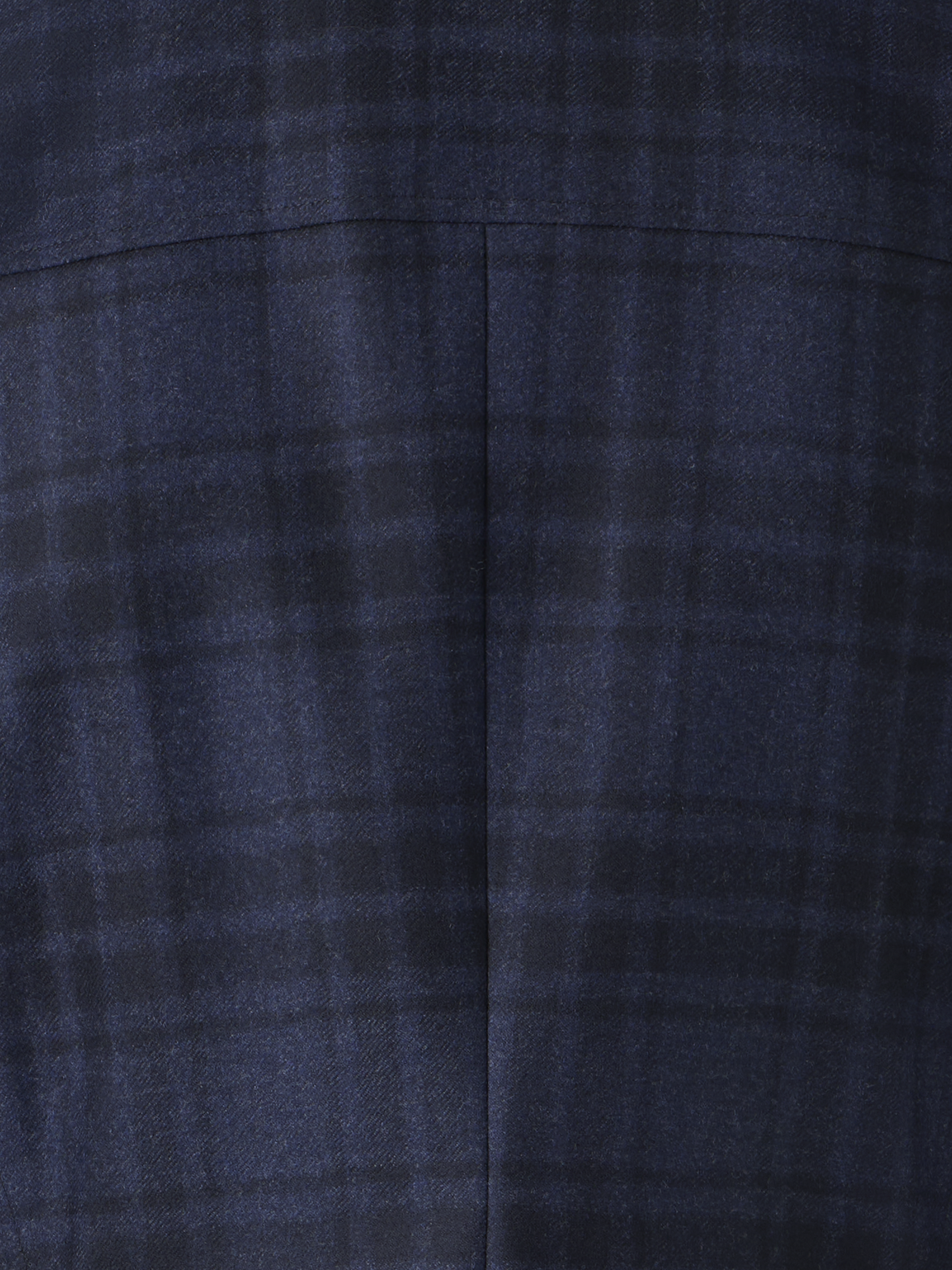 Designer ウールフランネル ・ブラウス - ネイビー - ブルー