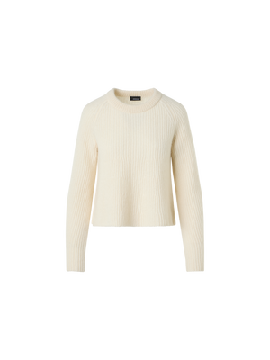 Designer カシミヤシルク混紡 ・ニットプルオーバー - エクリュ