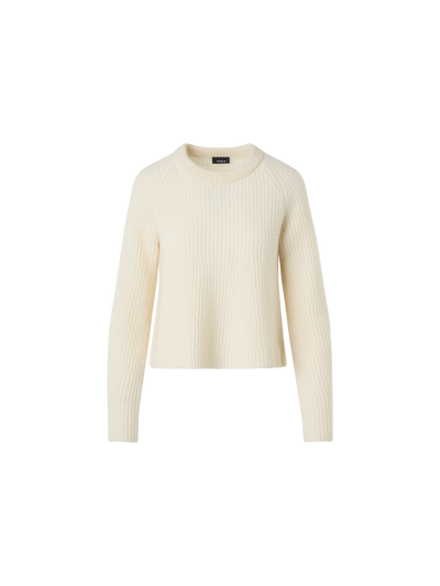 Designer カシミヤシルク混紡 ・ニットプルオーバー - エクリュ