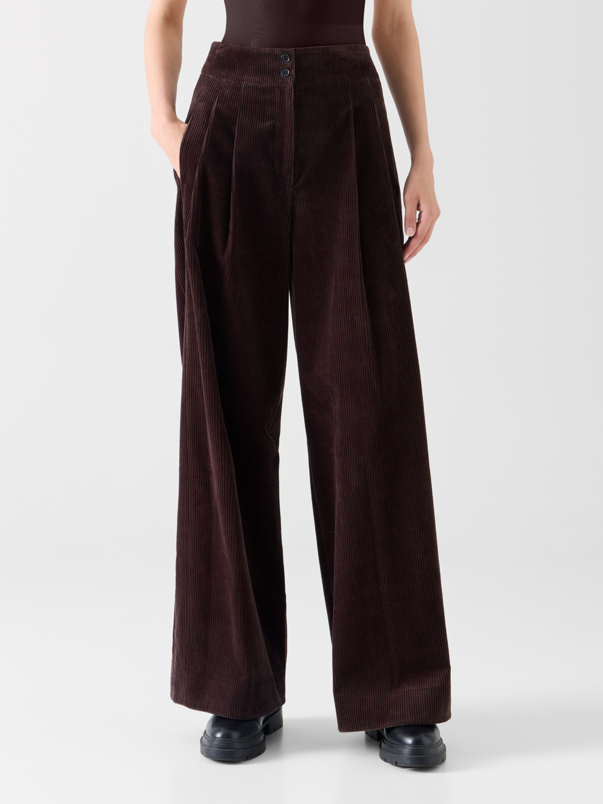 Designer コットンコーデュロイ パンツ The Florence Pants（フローレンス・パンツ） - ブラウン 