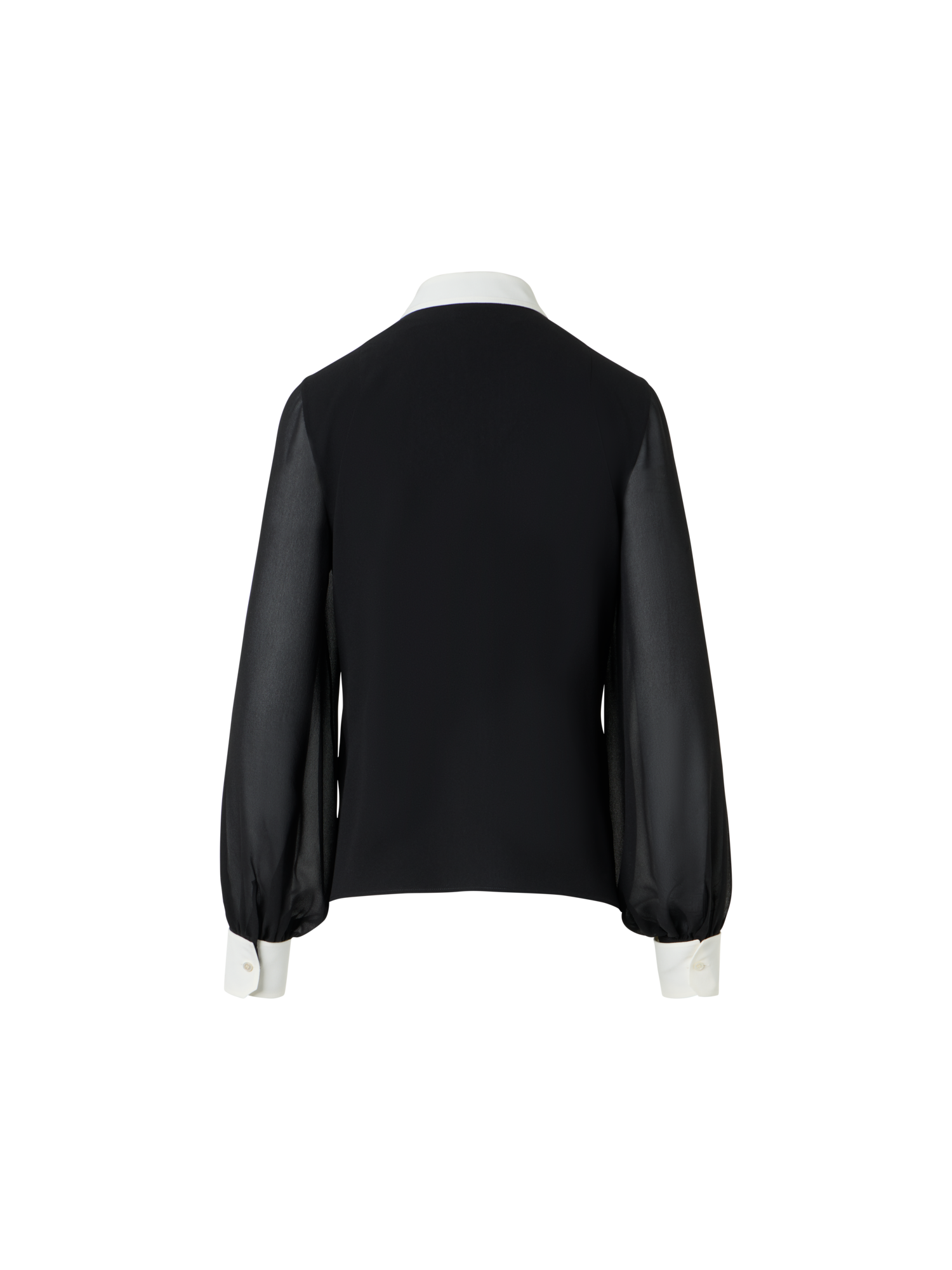 Designer シルクジョーゼット ・ブラウス - ブラック