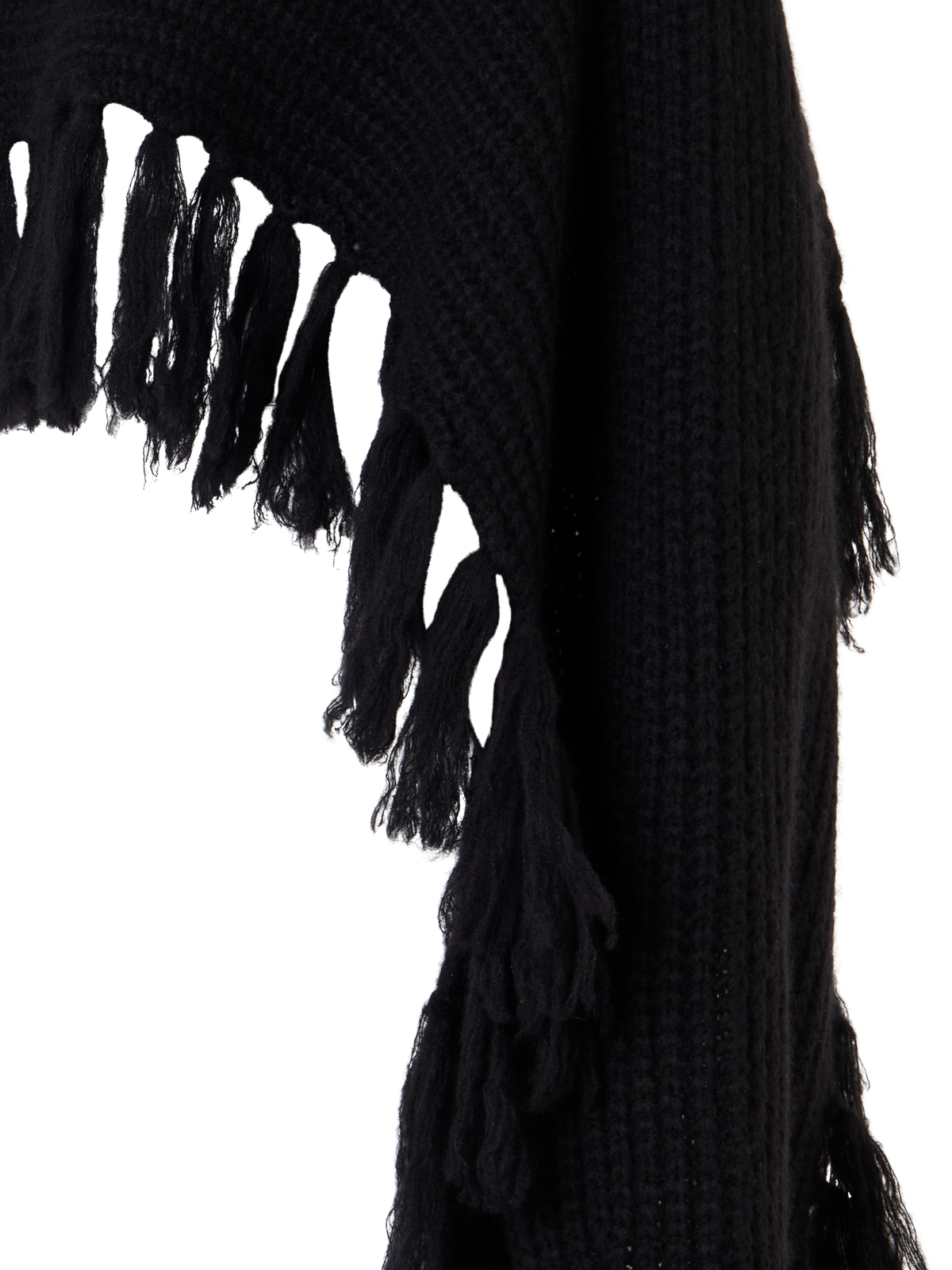 Designer カシミヤシルク ニットケープスカーフ - ブラック