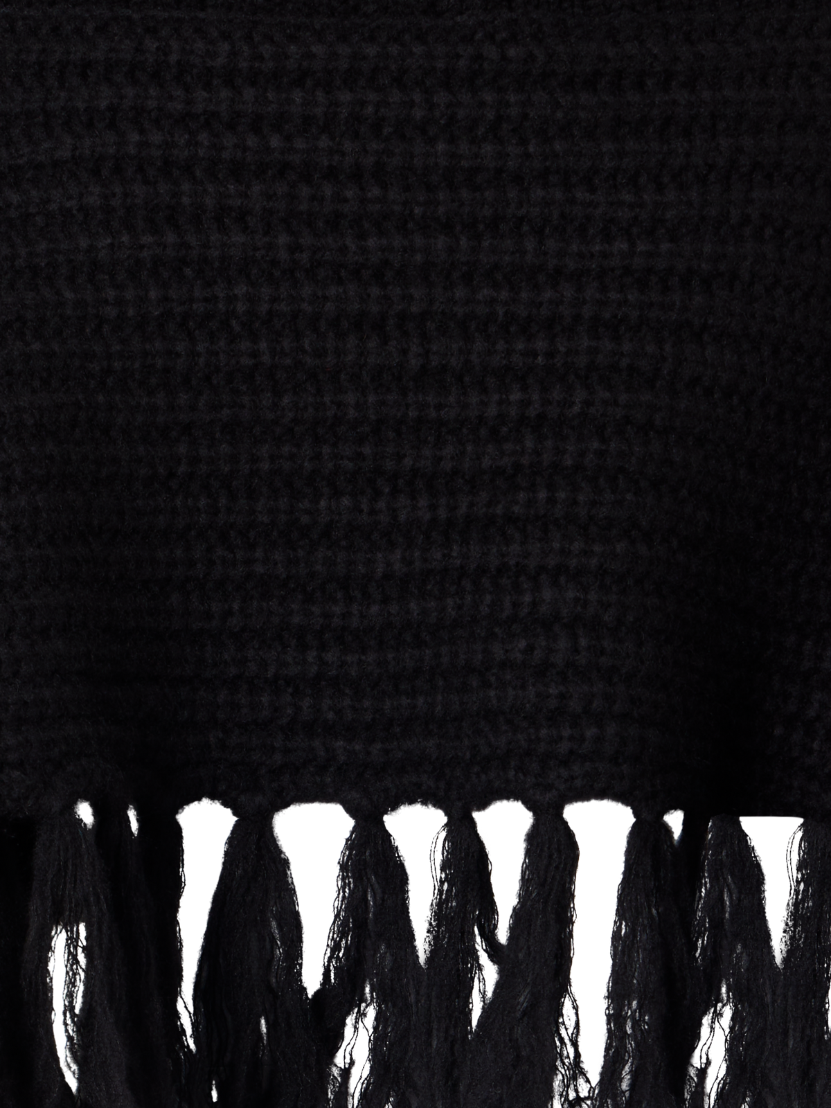 Designer カシミヤシルク ニットケープスカーフ - ブラック