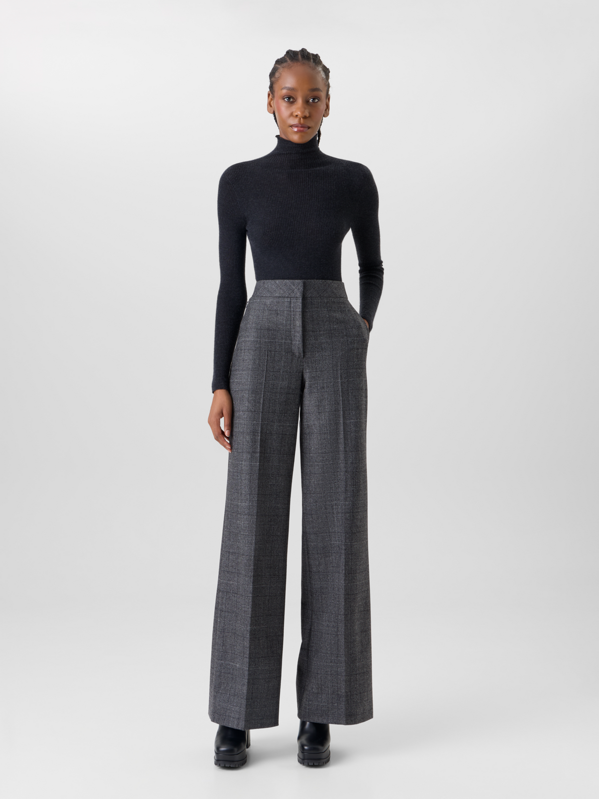Designer ウールストレッチフランネル パンツ The Fior Pants（フィオール・パンツ - グレー - ブラック #editorial