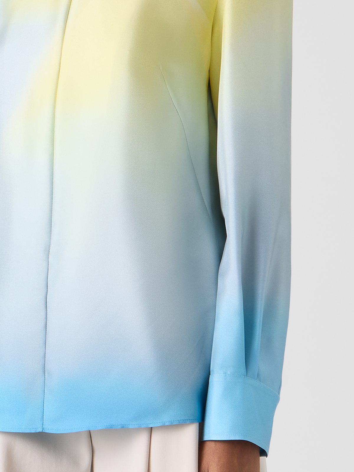 Designer シルクツイル ・ブラウス - ブルー #editorial