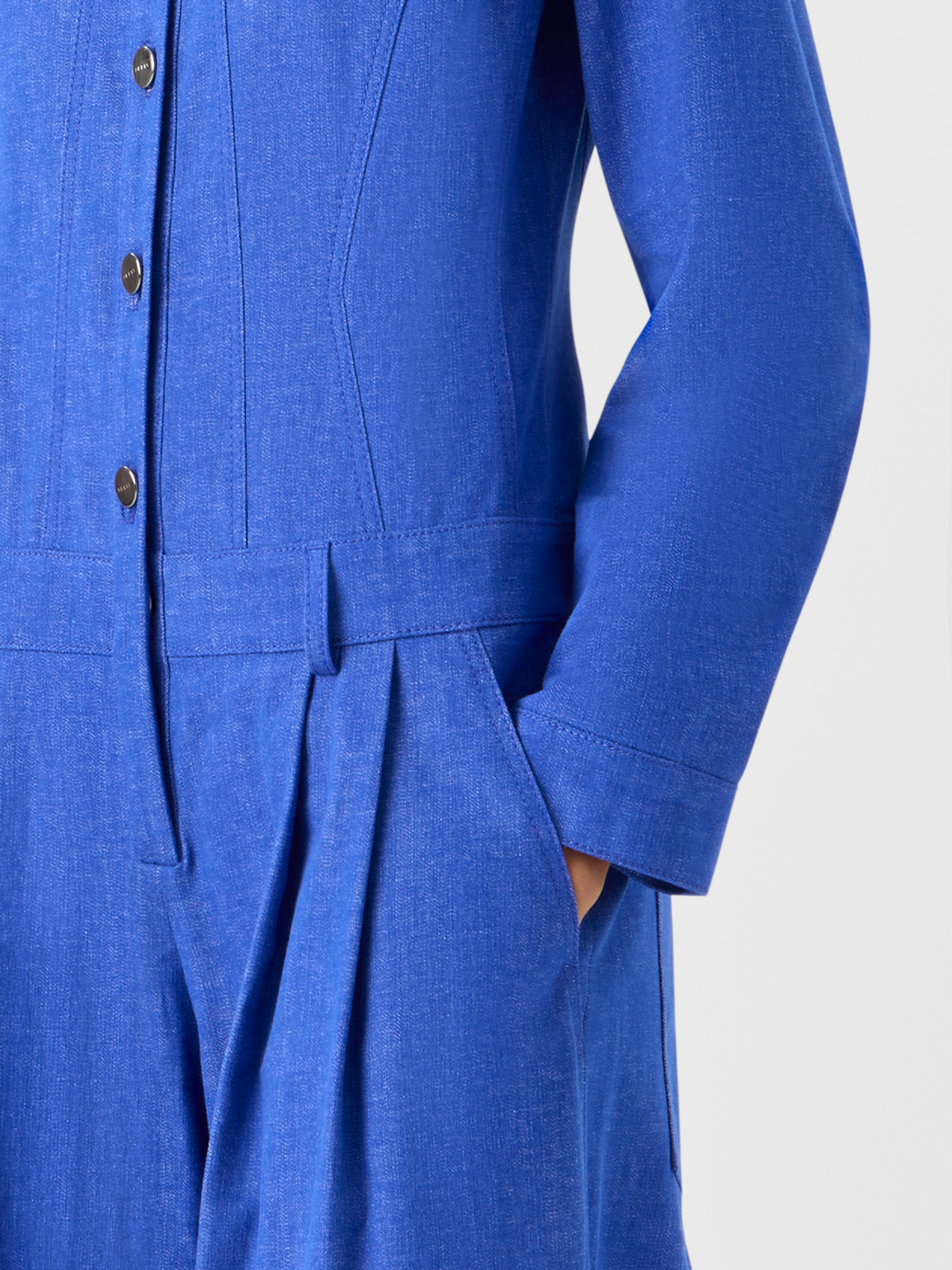 Designer コットンストレッチデニム ・ドレス - ブルー #editorial