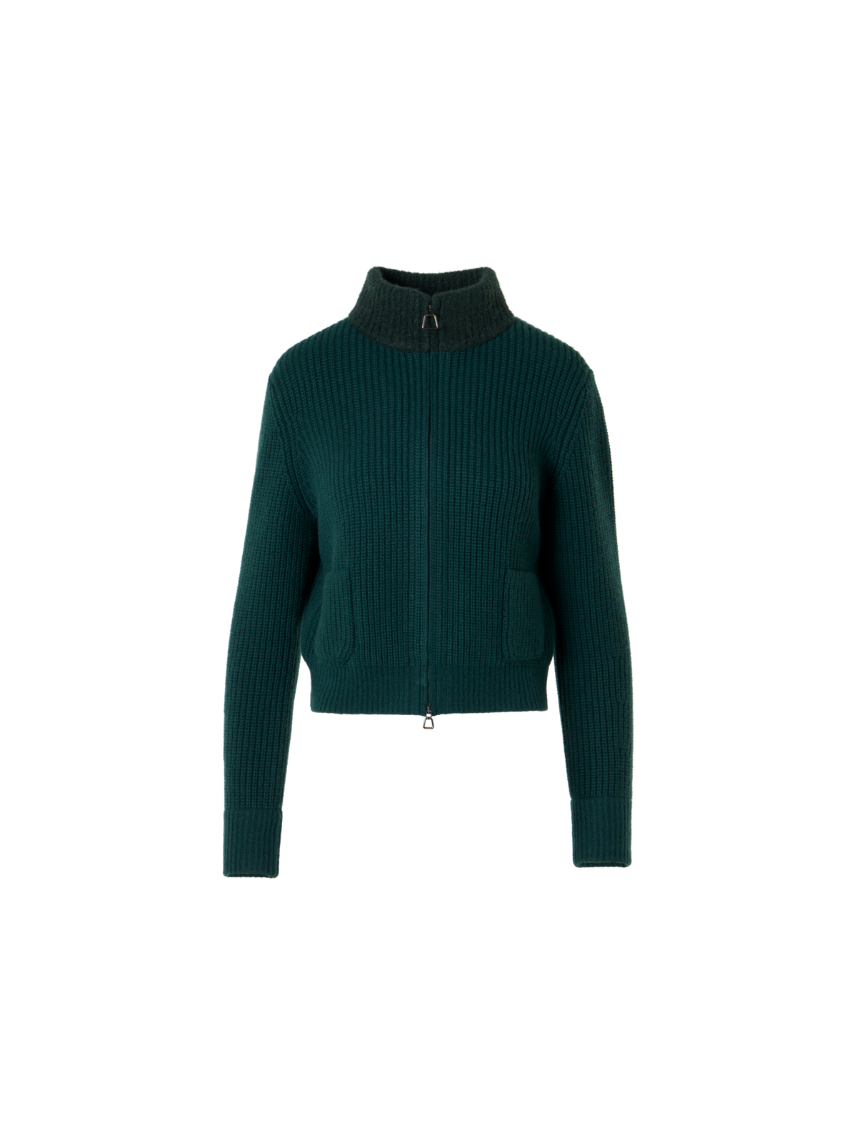 Designer ウールカシミヤ ニットカーディガン - グリーン