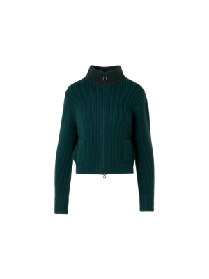 Designer ウールカシミヤ ニットカーディガン - グリーン