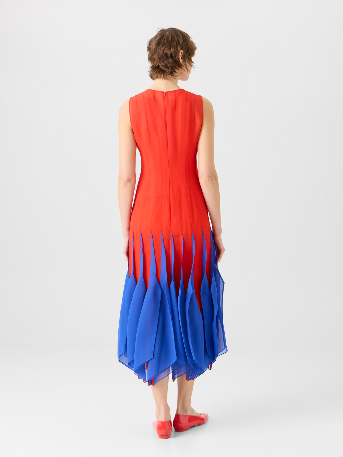 Designer パナマシルクオーガンザ ・ドレス - レッド #editorial