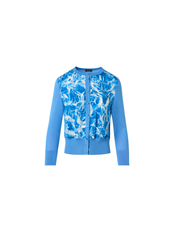 Designer シルク ・ニットカーディガン - ブルー