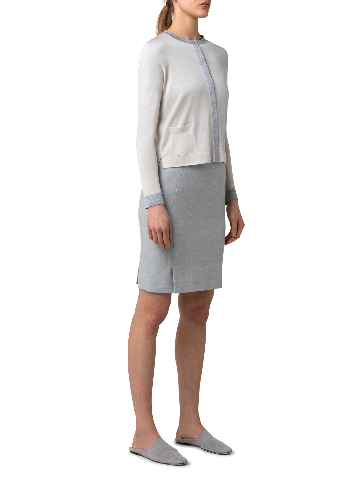 ★美品★ A-K-R-I-S アクリス カシミヤ シルク カーディガン Mサイズ AKRIS ニットカーディガン 絹カシミア