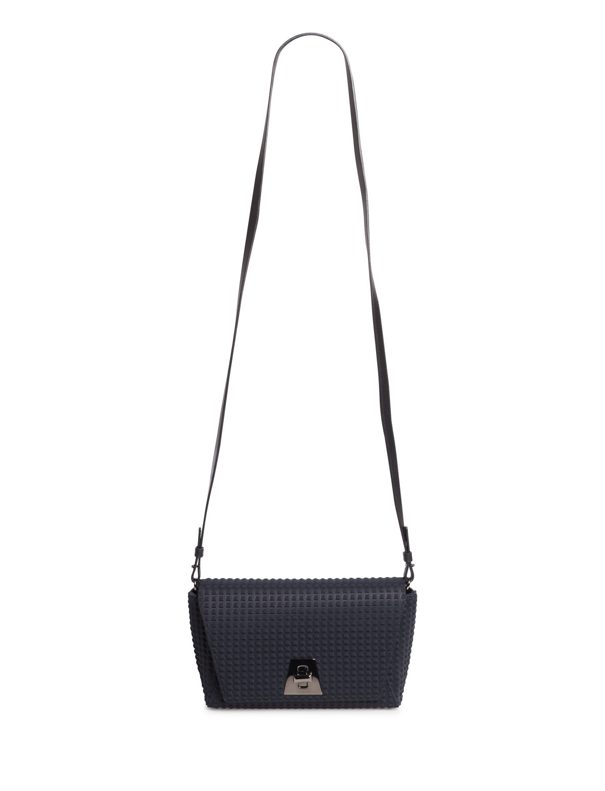 Anouk Small Day Bag in Techno Trapezoid Fabric - black