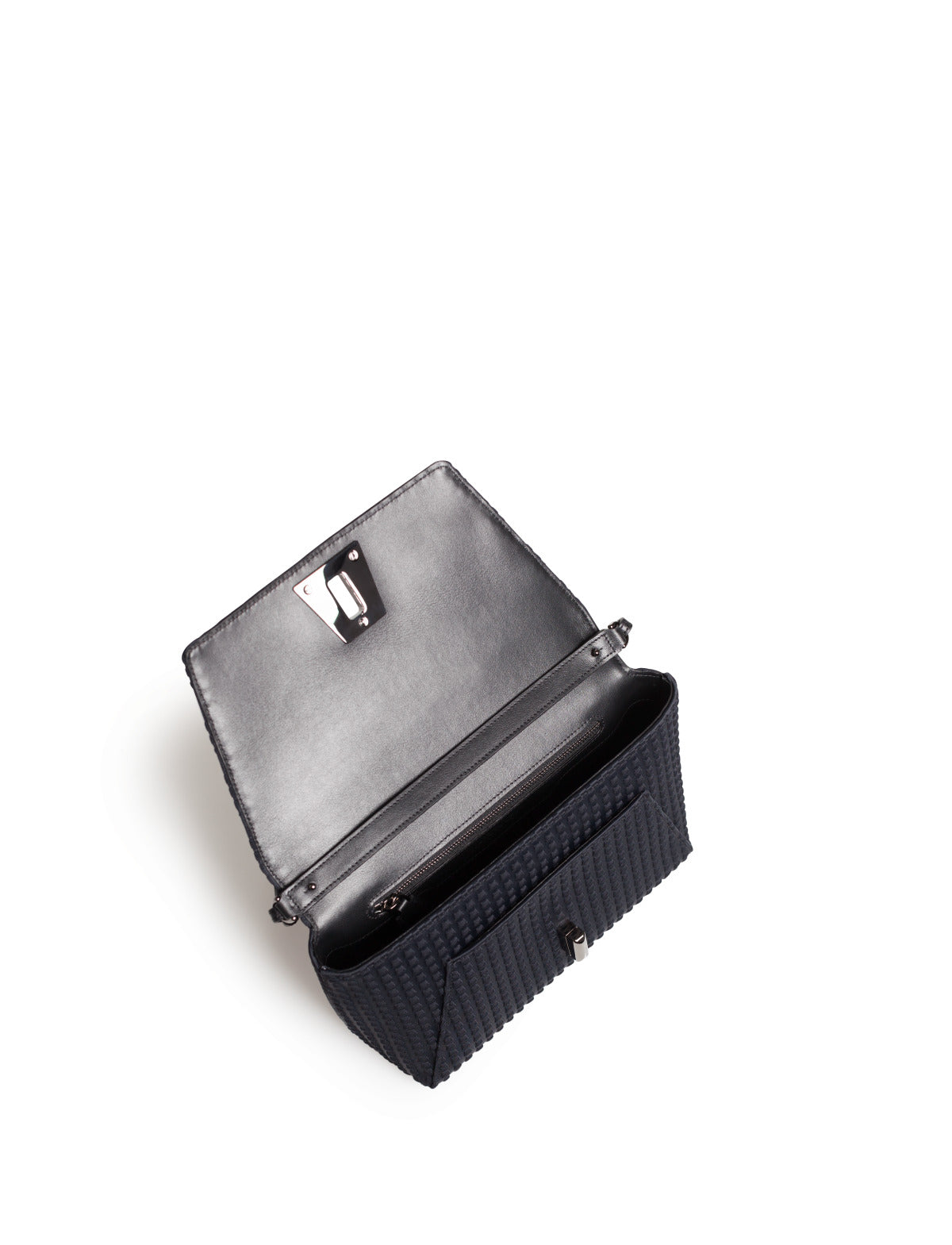 Anouk Small Day Bag in Techno Trapezoid Fabric - black