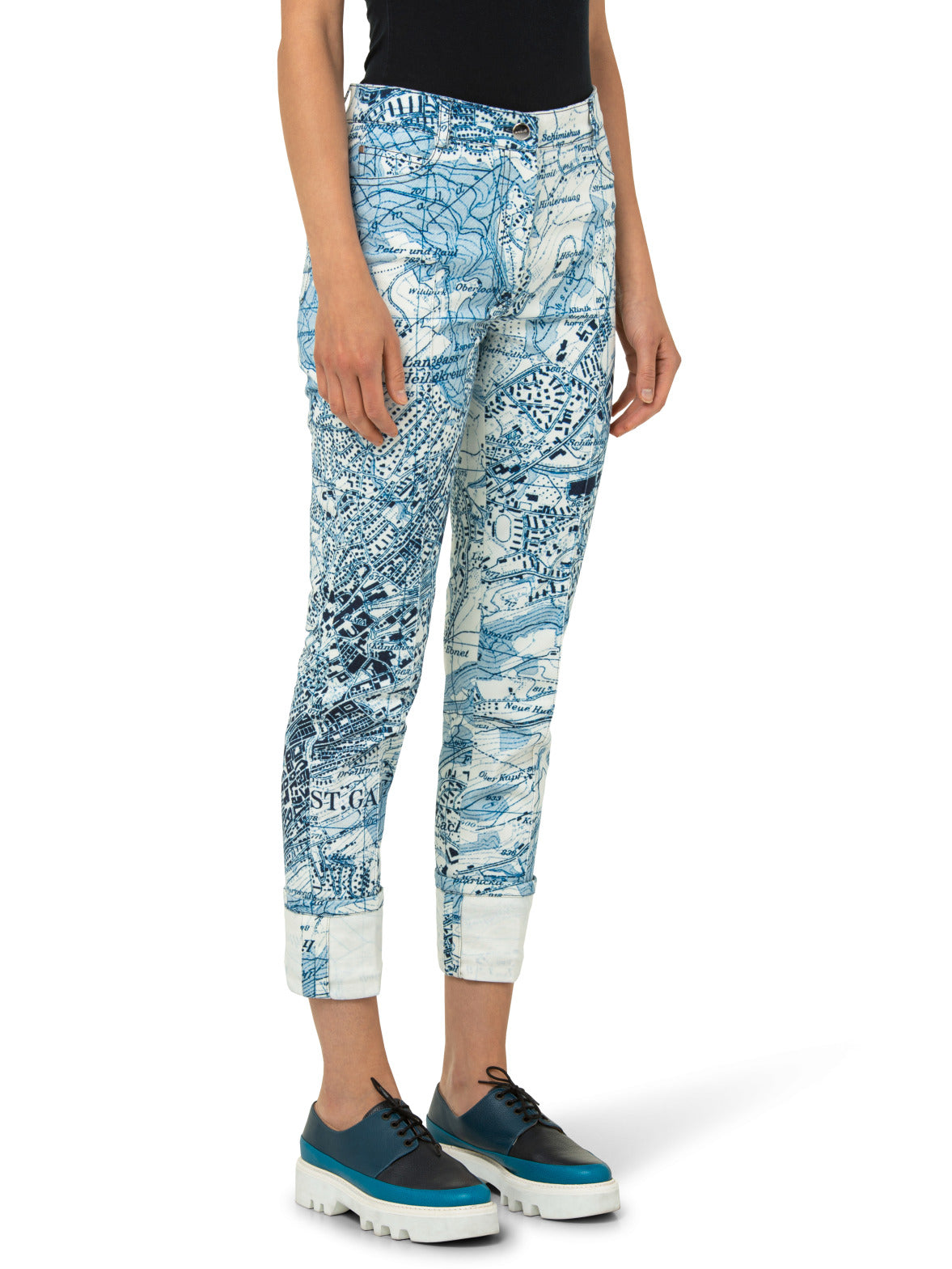 コットンデニムストレッチ・パンツ - ブルー