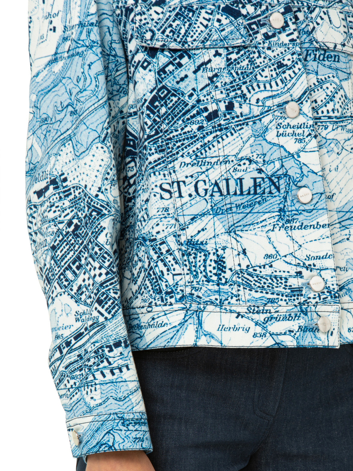 コットンデニムストレッチ・ジーンジャケット - ブルー