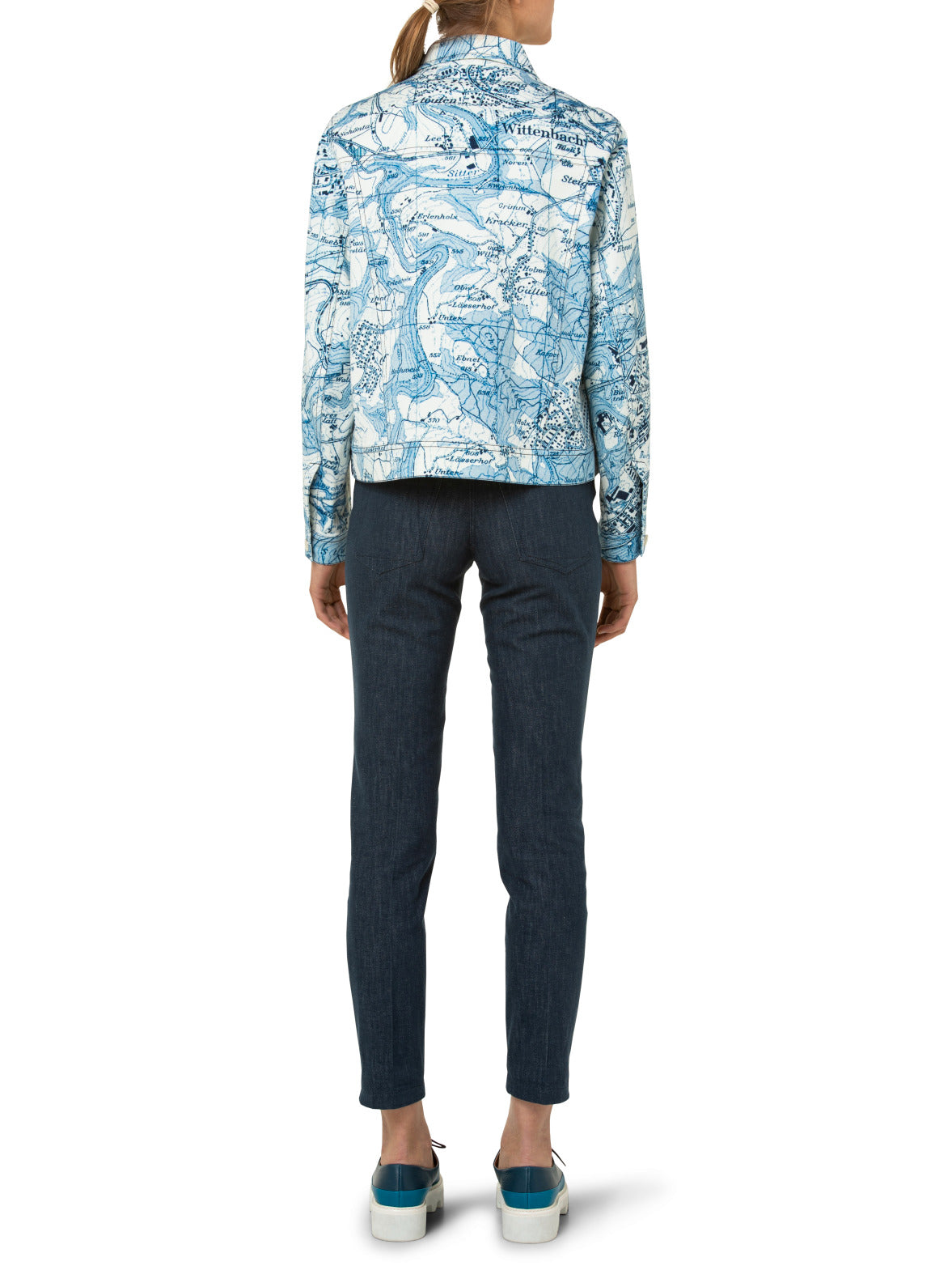 コットンデニムストレッチ・ジーンジャケット - ブルー