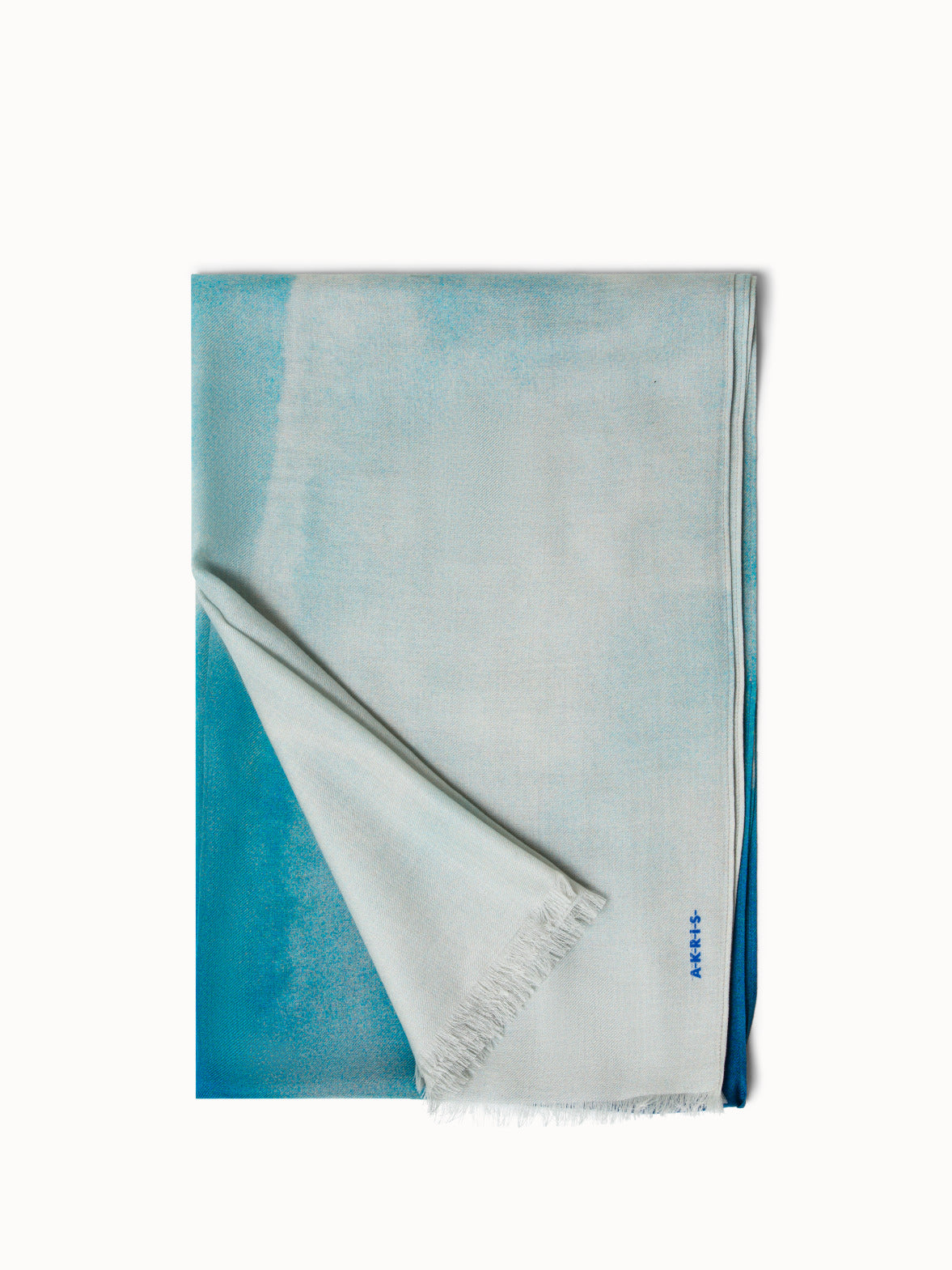 Cashmere Silk St. Gallen Sky Print Scarf - blue