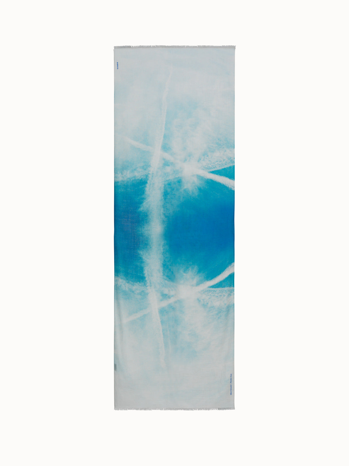 Cashmere Silk St. Gallen Sky Print Scarf - blue