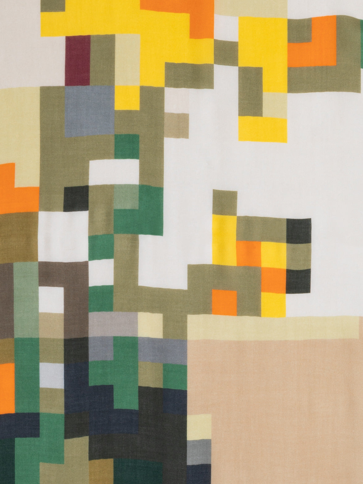Cashmere Silk Scarf with Flowers at Home Print - multicolor