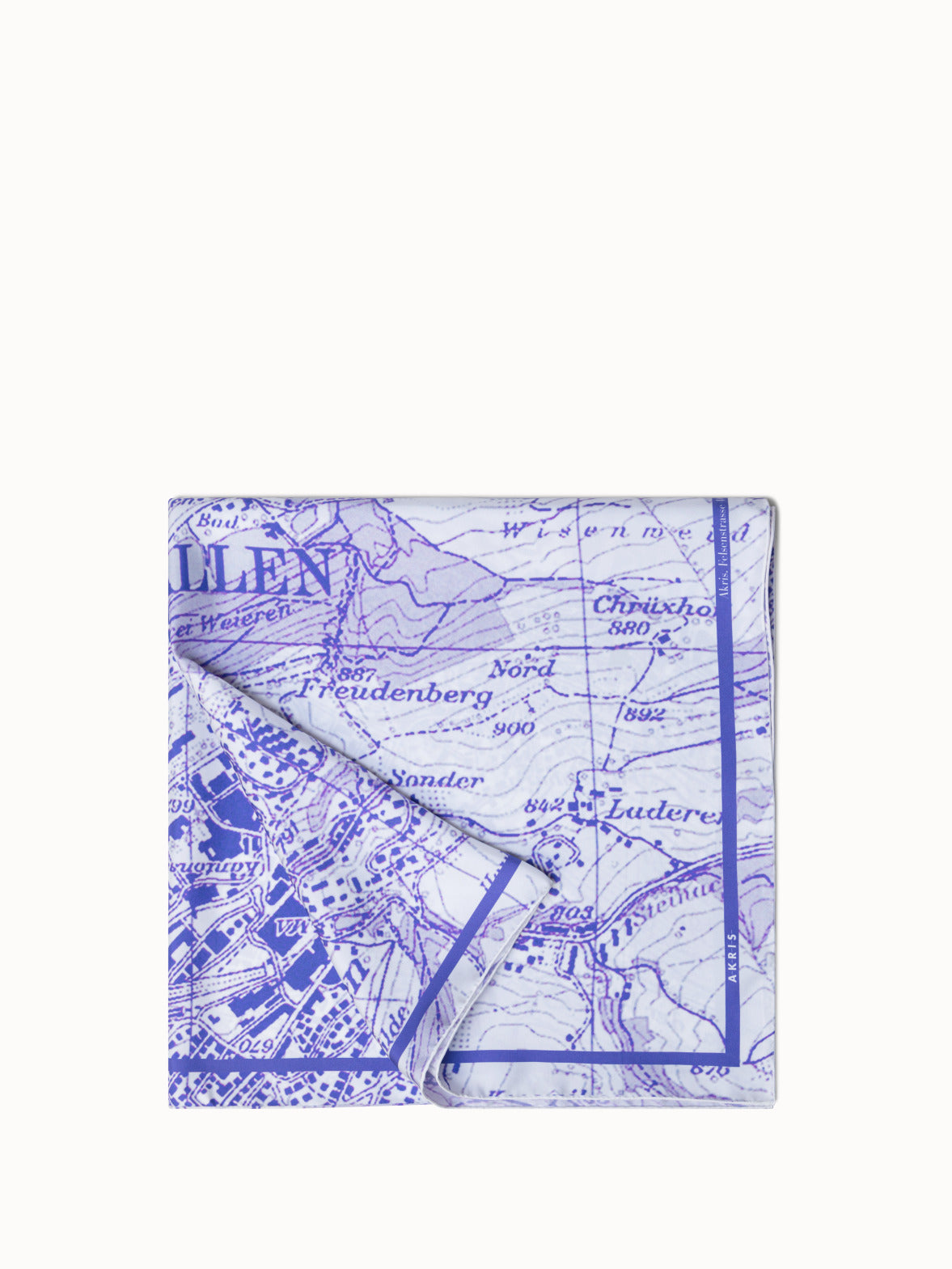 Silk Scarf with St.Gallen Map Print - purple