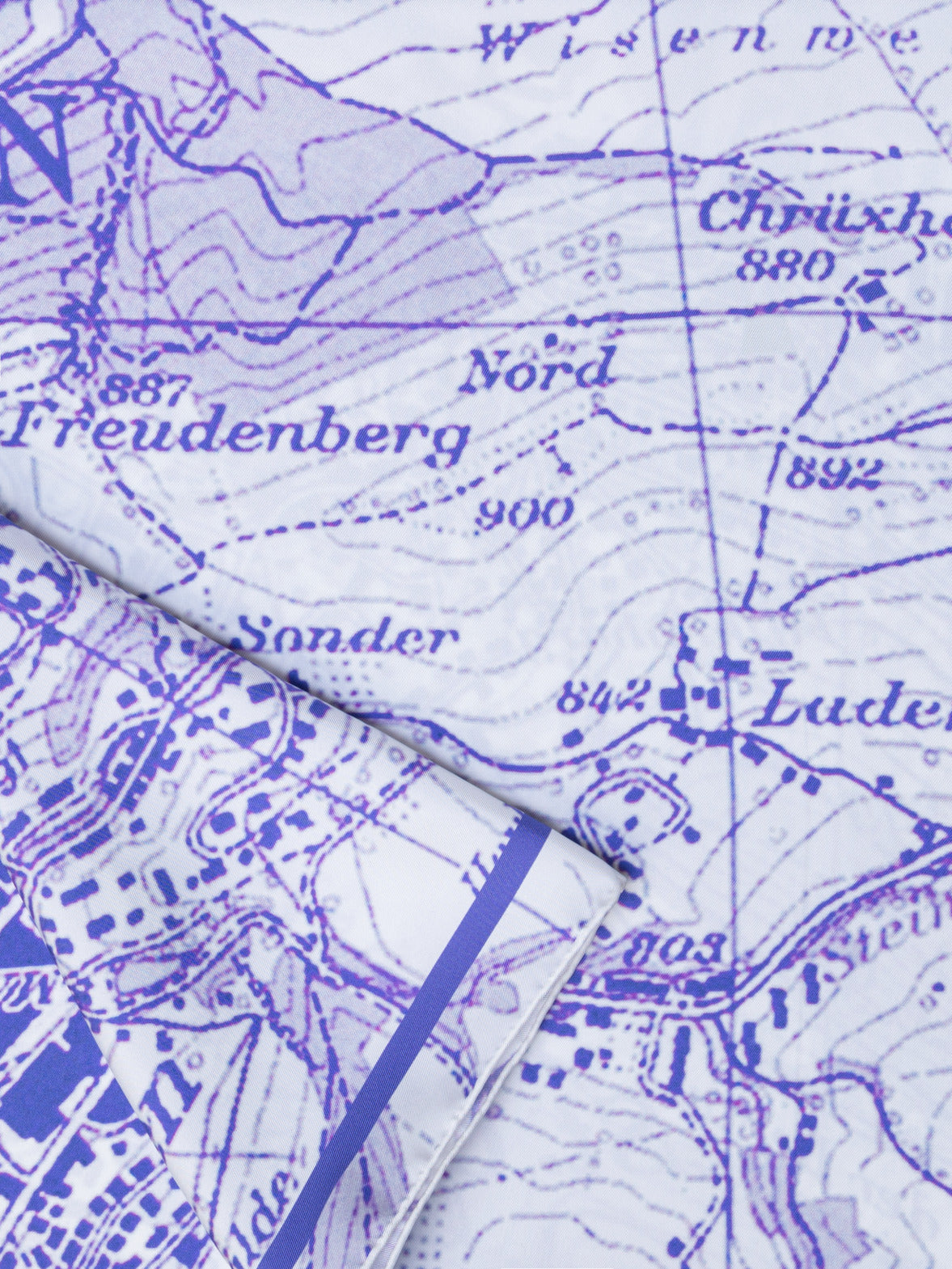 Silk Scarf with St.Gallen Map Print - purple