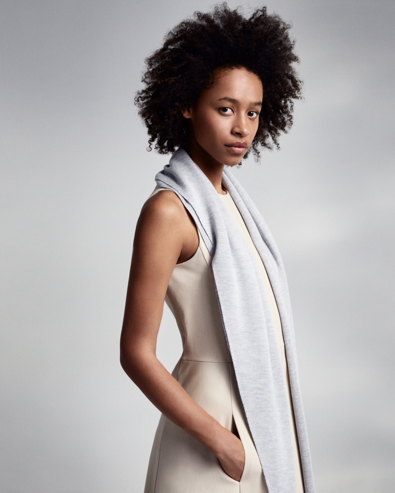 カシミヤシルク・ニットスカーフ